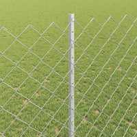 Recinzione con pali. Argento 1.4 x 10 m Acciaio 3336298