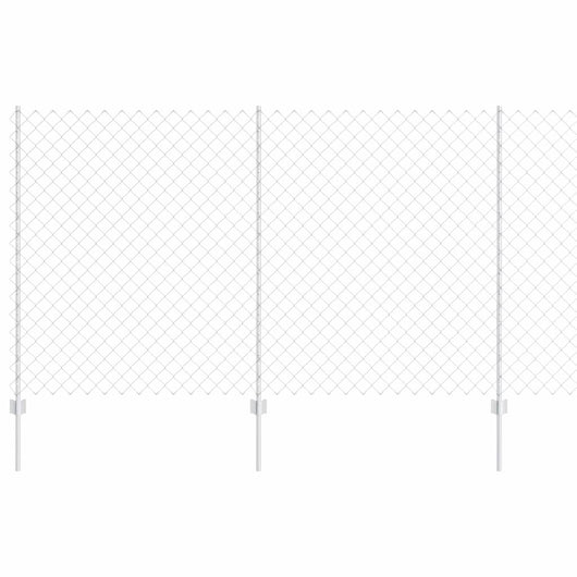 Recinzione con pali. Argento 1.4 x 10 m Acciaio 3336298