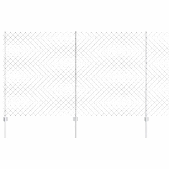 Recinzione con pali. Argento 1.4 x 10 m Acciaio 3336298