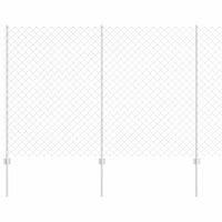 Recinzione con pali. Argento 1.5 x 10 m Acciaio 3336299