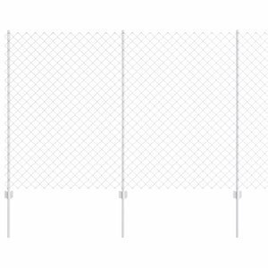 Recinzione con pali. Argento 1.5 x 10 m Acciaio 3336299