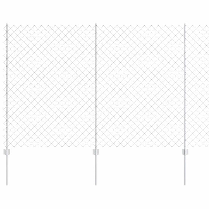 Recinzione con pali. Argento 1.5 x 10 m Acciaio 3336299