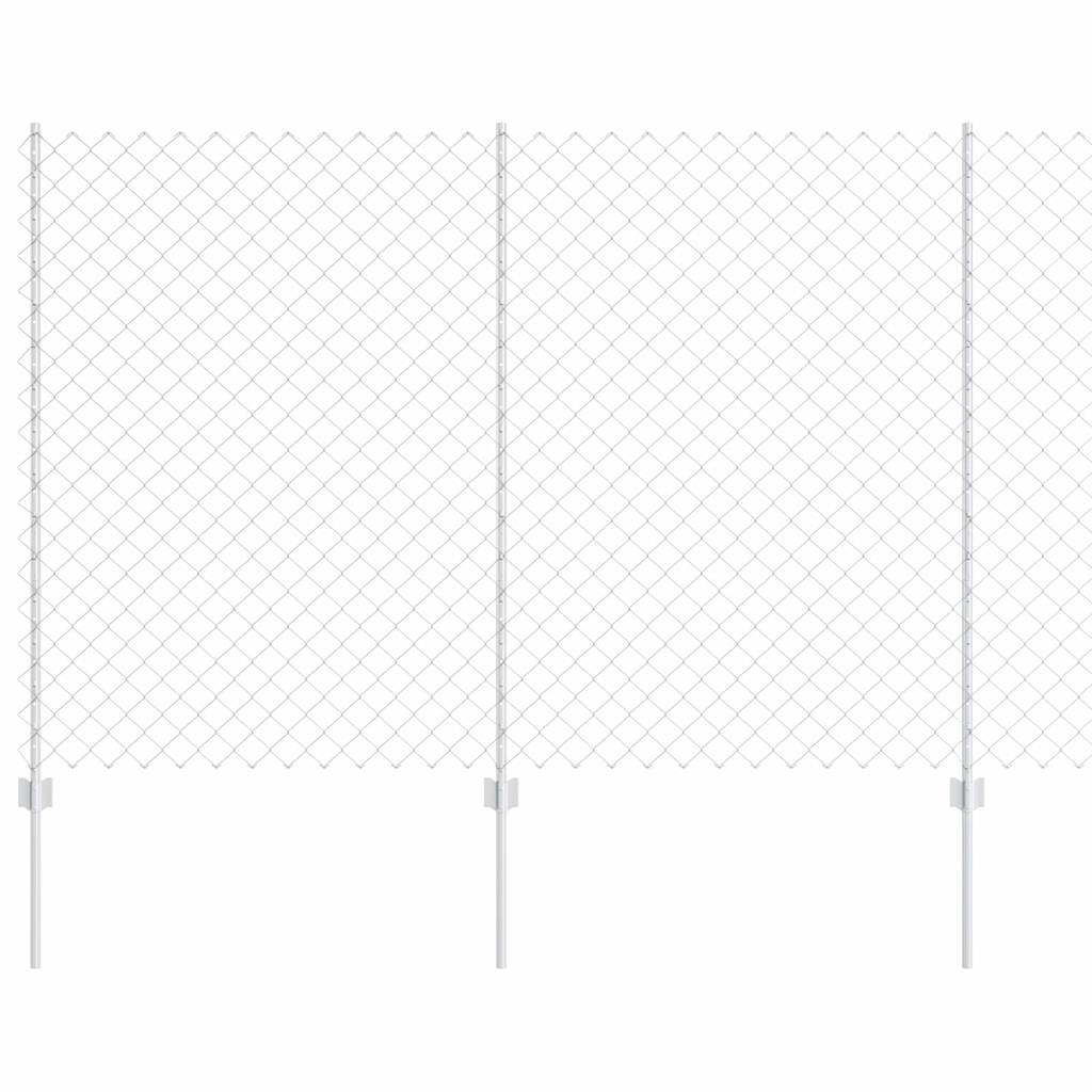 Recinzione con pali. Argento 1.6 x 10 m Acciaio 3336300