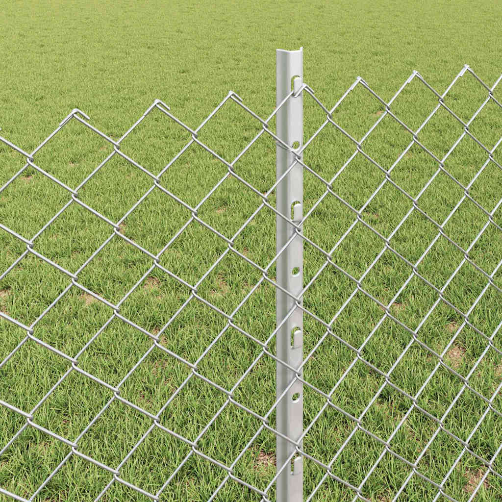 Recinzione con pali. Argento 0.8 x 25 m Acciaio 3336303