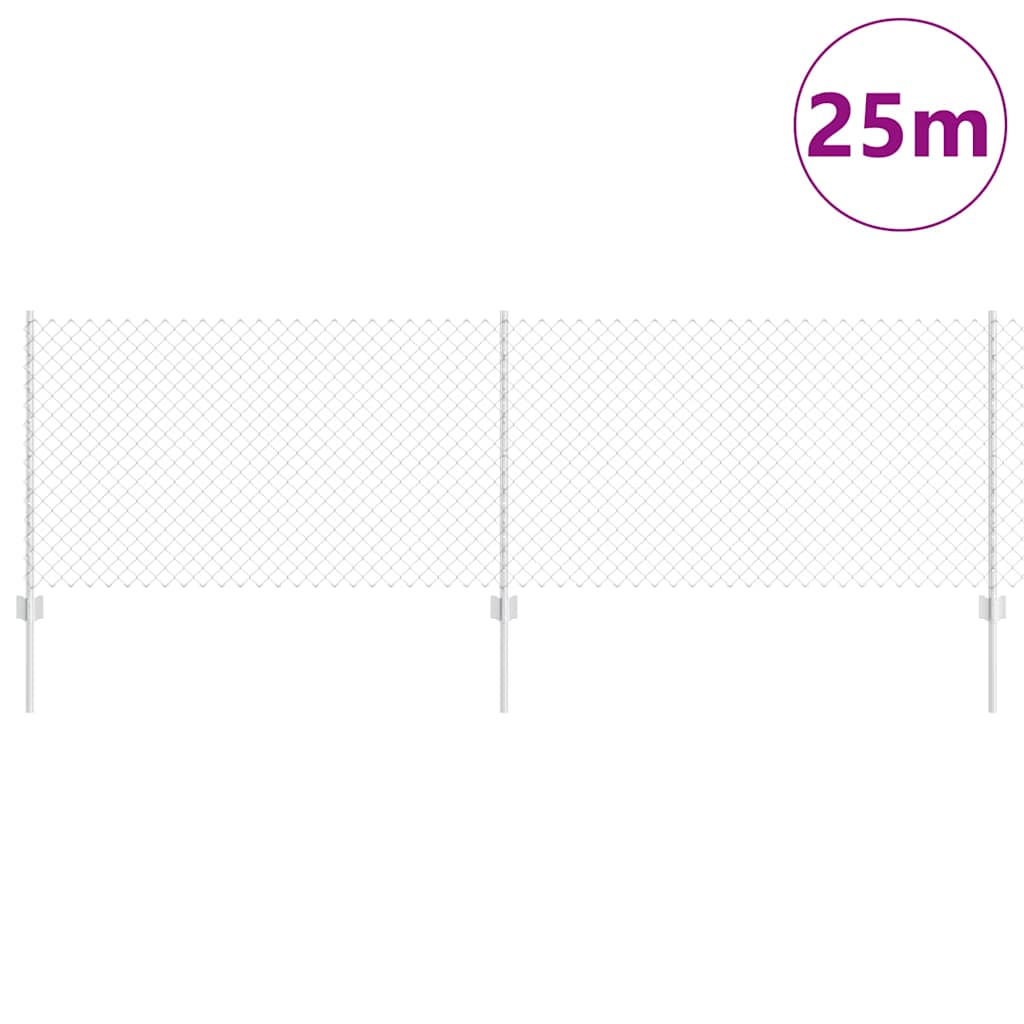 Recinzione con pali. Argento 0.8 x 25 m Acciaio 3336303