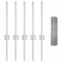 Recinzione con pali. Argento 0.4 x 10 m Acciaio 3336311