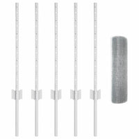 Recinzione con pali. Argento 0.5 x 10 m Acciaio 3336314