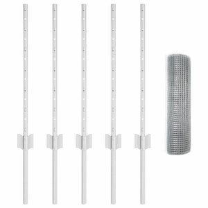 Recinzione con pali. Argento 0.5 x 10 m Acciaio 3336314