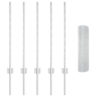 Recinzione con pali. Argento 0.8 x 10 m Acciaio 3336322