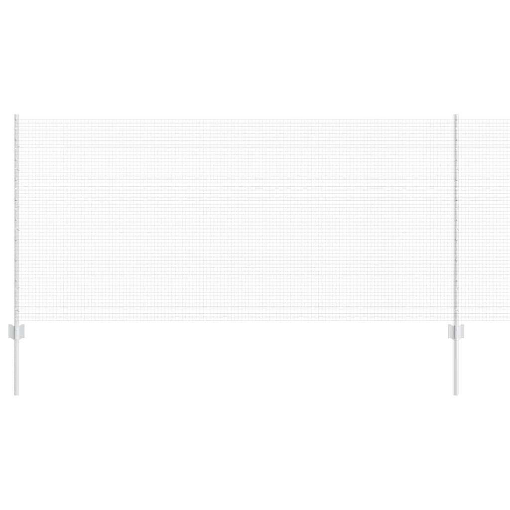 Recinzione con pali. Argento 1 x 10 m Acciaio 3336326