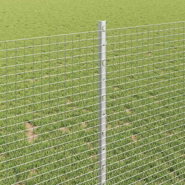 Recinzione con pali. Argento 1 x 10 m Acciaio 3336327