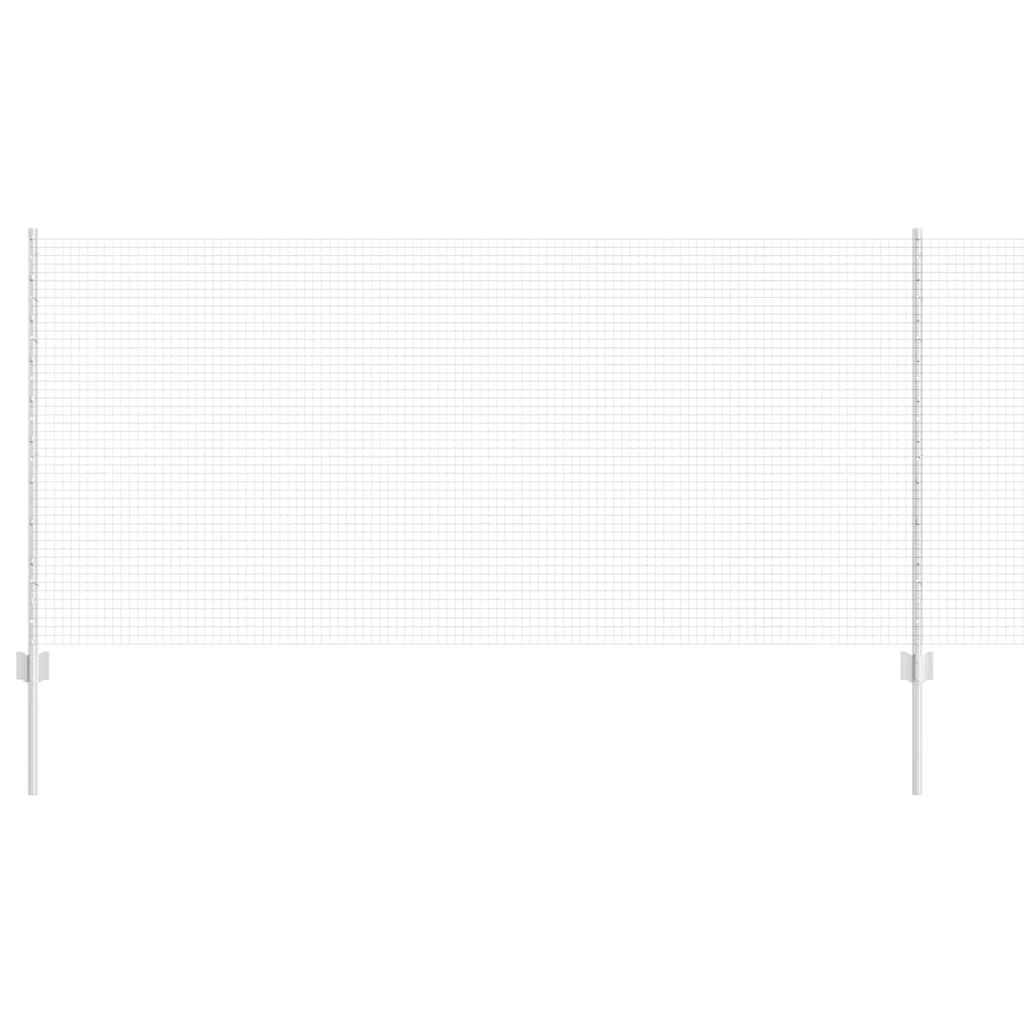 Recinzione con pali. Argento 1 x 10 m Acciaio 3336327