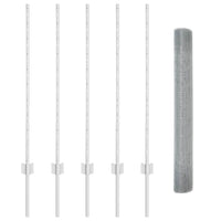 Recinzione con pali. Argento 1 x 10 m Acciaio 3336327