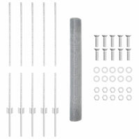 Recinzione con pali. Argento 1 x 10 m Acciaio 3336328