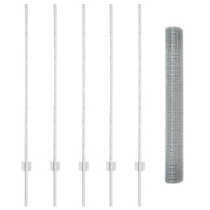 Recinzione con pali. Argento 1.2 x 10 m Acciaio 3336332