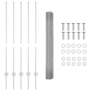 Recinzione con pali. Argento 1.2 x 10 m Acciaio 3336332