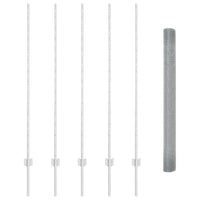 Recinzione con pali. Argento 1.4 x 10 m Acciaio 3336334