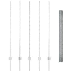 Recinzione con pali. Argento 1.4 x 10 m Acciaio 3336334