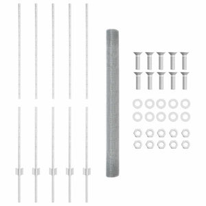 Recinzione con pali. Argento 1.4 x 10 m Acciaio 3336334