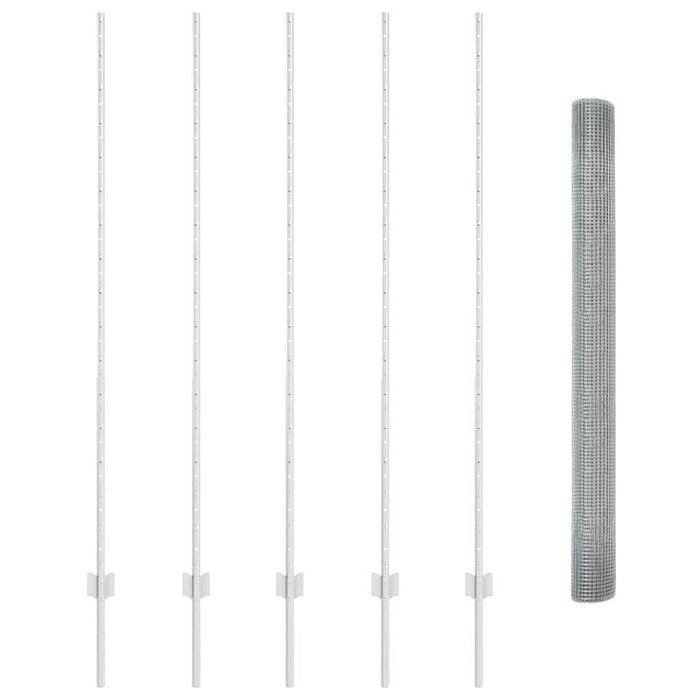 Recinzione con pali. Argento 1.6 x 10 m Acciaio 3336343