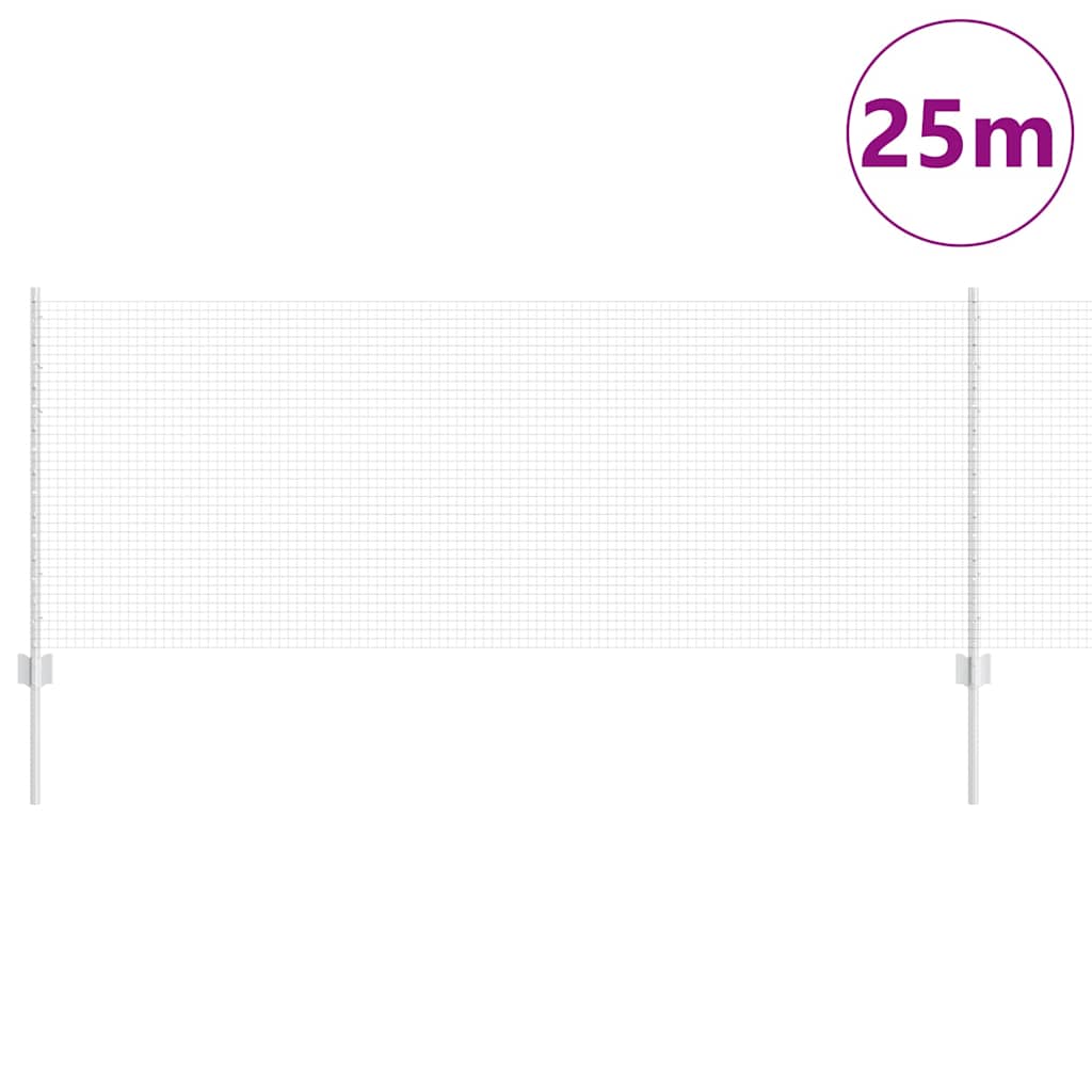 Recinzione con pali. Argento 0.8 x 25 m Acciaio 3336358