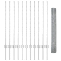 Recinzione con pali. Argento 1 x 25 m Acciaio 3336363