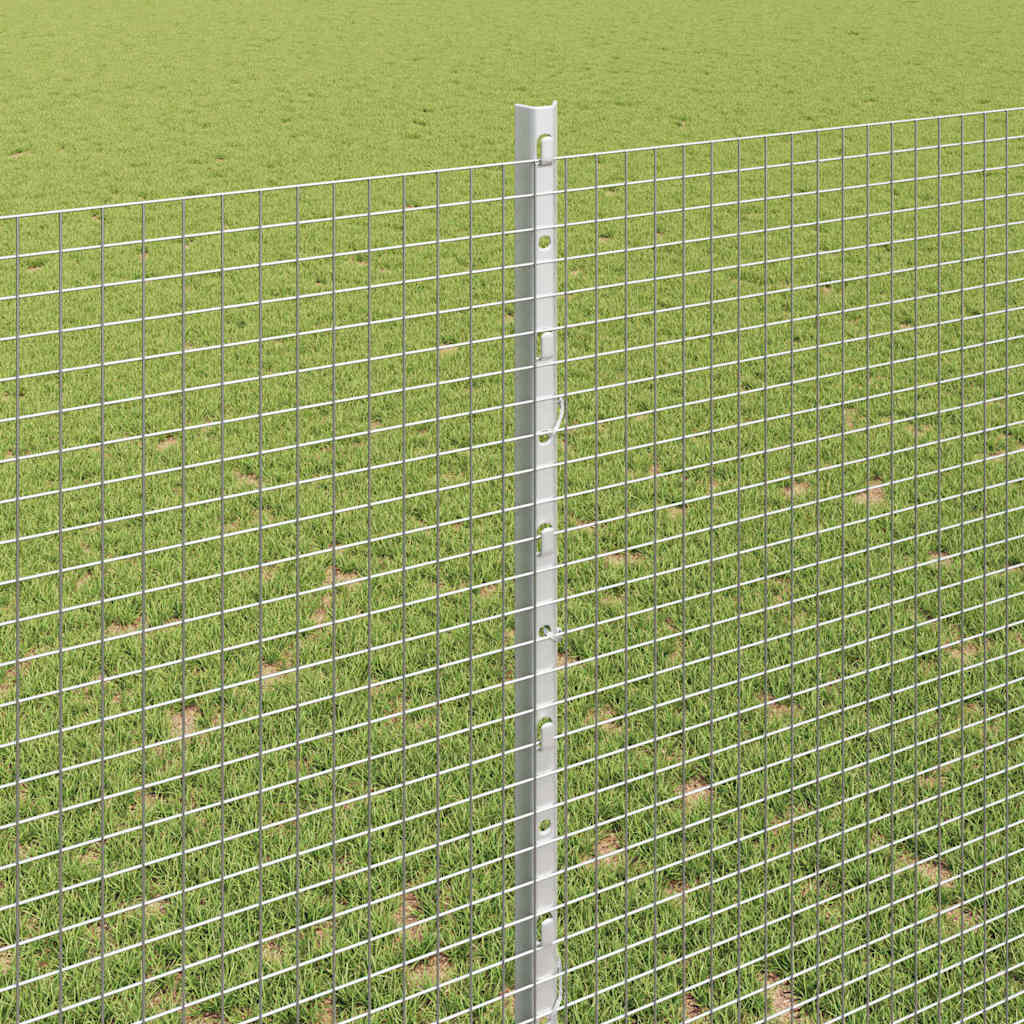 Recinzione con pali. Argento 1.4 x 25 m Acciaio 3336369