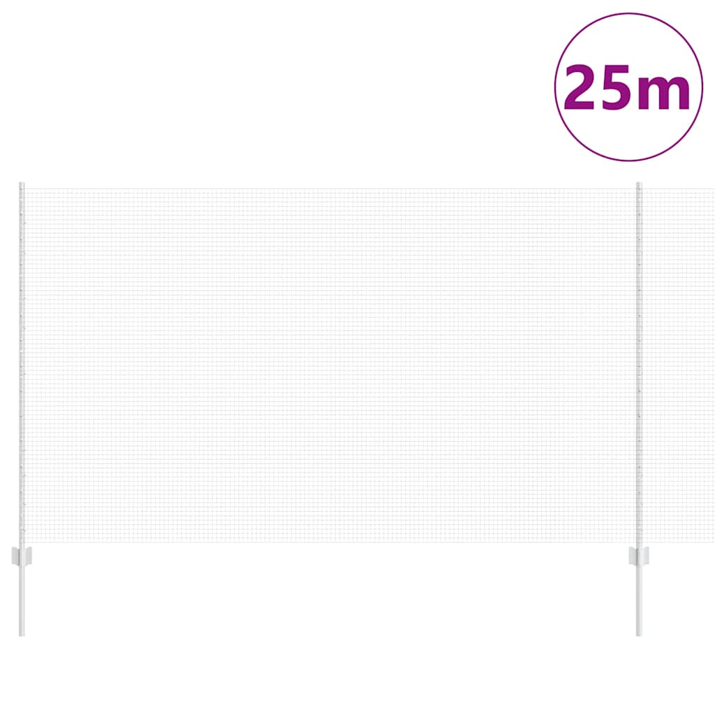 Recinzione con pali. Argento 1.4 x 25 m Acciaio 3336369