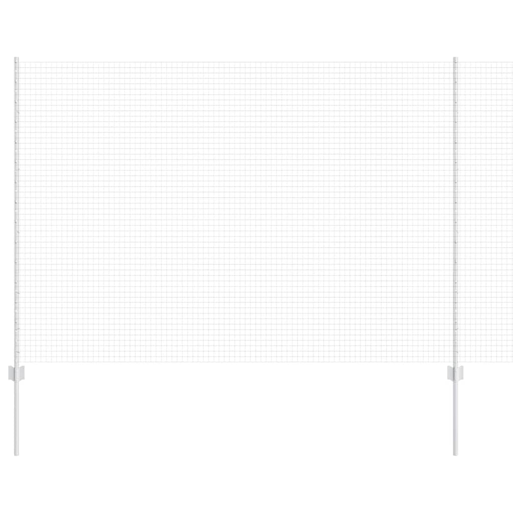 Recinzione con pali. Argento 1.5 x 25 m Acciaio 3336375