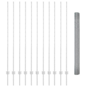 Recinzione con pali. Argento 1.6 x 25 m Acciaio 3336377