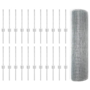 Recinzione con pali. Argento 0.4 x 50 m Acciaio 3336381