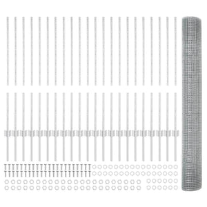 Recinzione con pali. Argento 1 x 50 m Acciaio 3336398