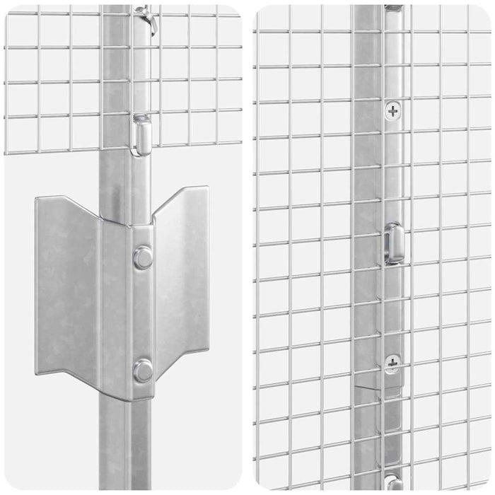 Recinzione con pali. Argento 1.2 x 50 m Acciaio 3336400