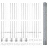 Recinzione con pali. Argento 1.4 x 50 m Acciaio 3336403