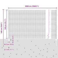 Recinzione con pali. Argento 1.4 x 50 m Acciaio 3336405