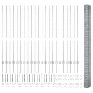 Recinzione con pali. Argento 1.4 x 50 m Acciaio 3336406