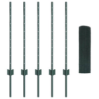 Recinzione con pali. Verde 0.8 x 10 m Acciaio 3336441