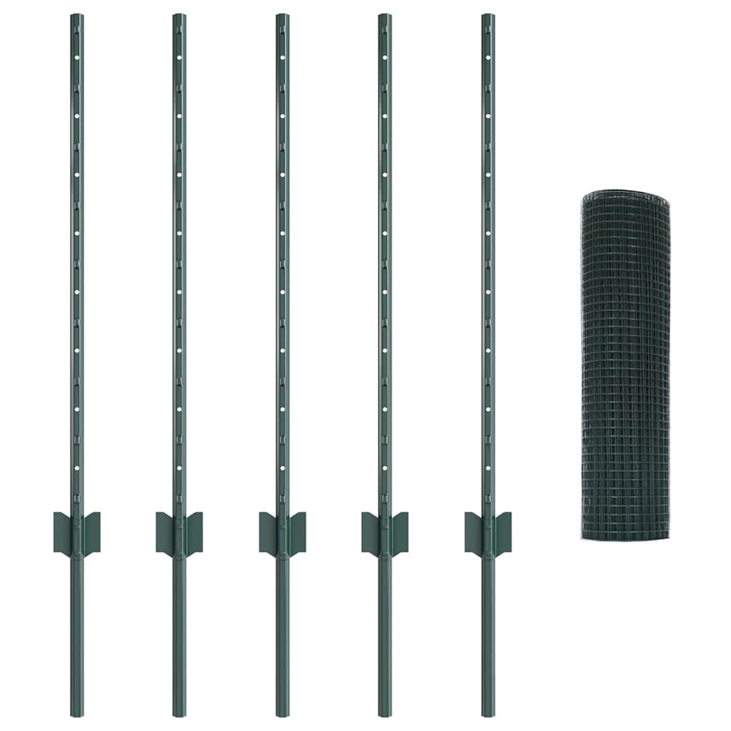 Recinzione con pali. Verde 0.8 x 10 m Acciaio 3336443