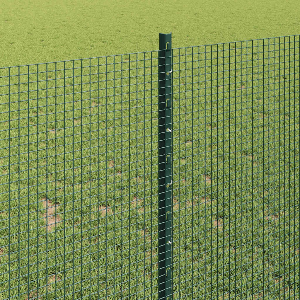 Recinzione con pali. Verde 1 x 10 m Acciaio 3336444