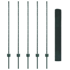 Recinzione con pali. Verde 1.2 x 10 m Acciaio 3336450