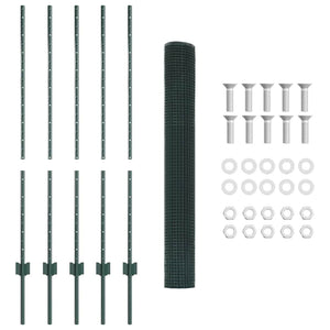 Recinzione con pali. Verde 1.2 x 10 m Acciaio 3336450