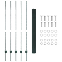 Recinzione con pali. Verde 1.4 x 10 m Acciaio 3336453