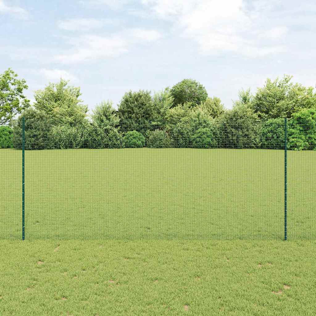 Recinzione con pali. Verde 1.4 x 10 m Acciaio 3336455
