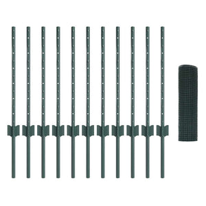 Recinzione con pali. Verde 0.6 x 25 m Acciaio 3336474