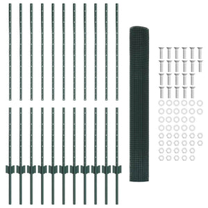 Recinzione con pali. Verde 1.2 x 25 m Acciaio 3336483