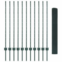 Recinzione con pali. Verde 1.2 x 25 m Acciaio 3336486