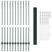 Recinzione con pali. Verde 1.4 x 25 m Acciaio 3336488