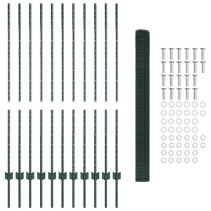 Recinzione con pali. Verde 1.4 x 25 m Acciaio 3336488