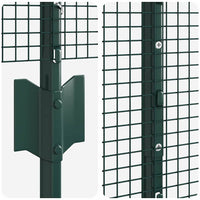 Recinzione con pali. Verde 1.5 x 25 m Acciaio 3336492