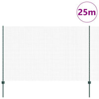 Recinzione con pali. Verde 1.5 x 25 m Acciaio 3336494